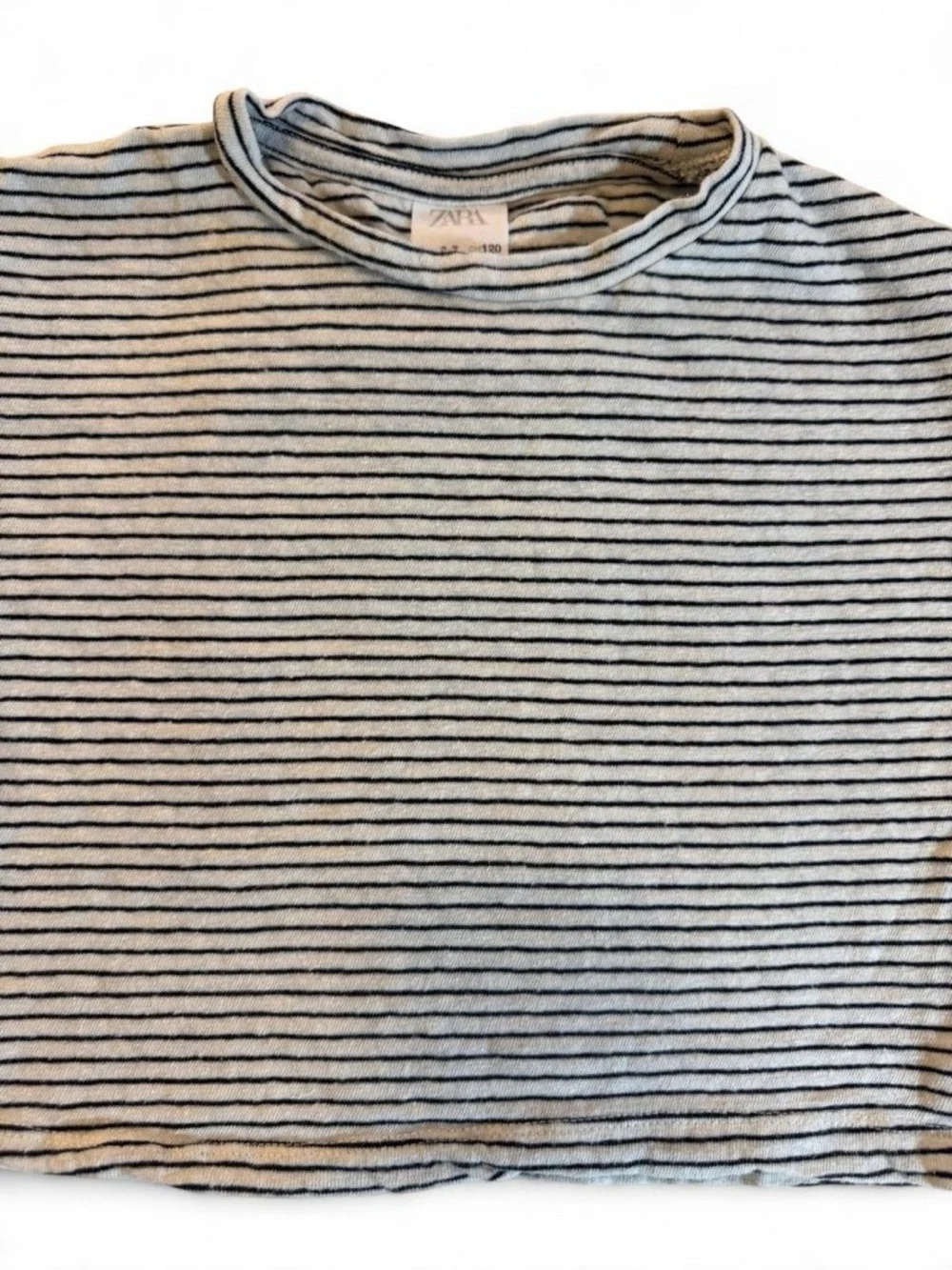 Zara Kids Striped Tee 6-7 Navy White Classic, Preppy, Basics Shirt